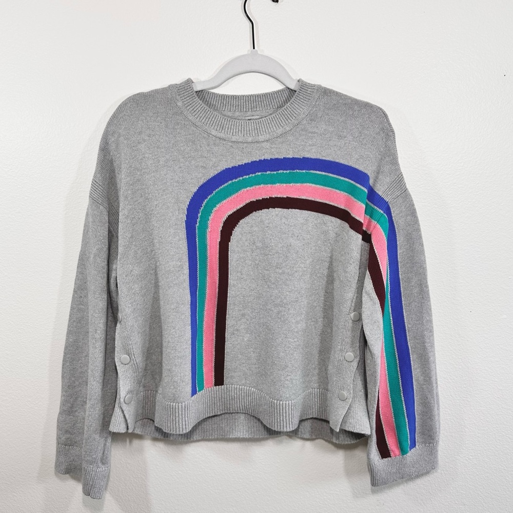 Lou & Grey Rainbow Sweater Size M, 100% Cotton, Boxy Fit